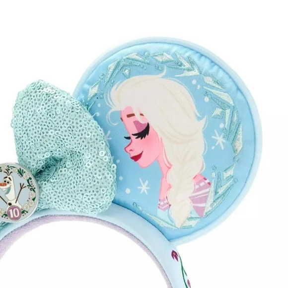 Disney Frozen 10th Anniversary Elsa Anna Olaf Mickey Minnie Ears Headband - Picture 4 of 7